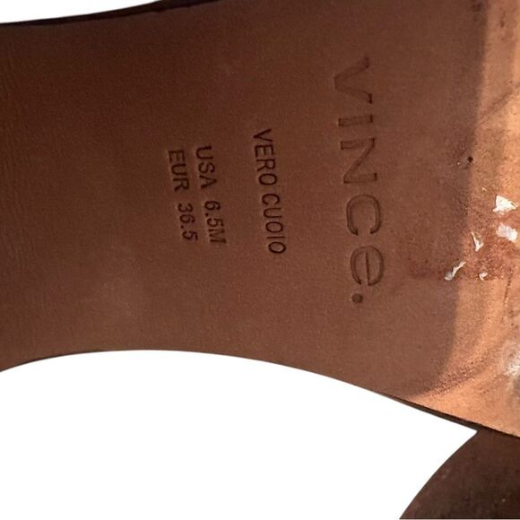 Vince Narissa Tan Leather Platform Loafer Clogs | Size 6.5 - Picture 10 of 11